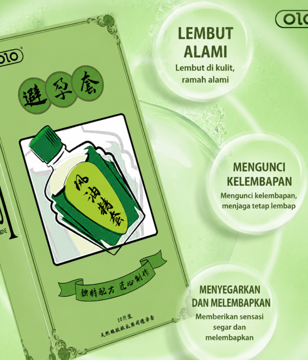 OLO Kondom Sensasi Dingin Menyegarkan / OLO 风油精套