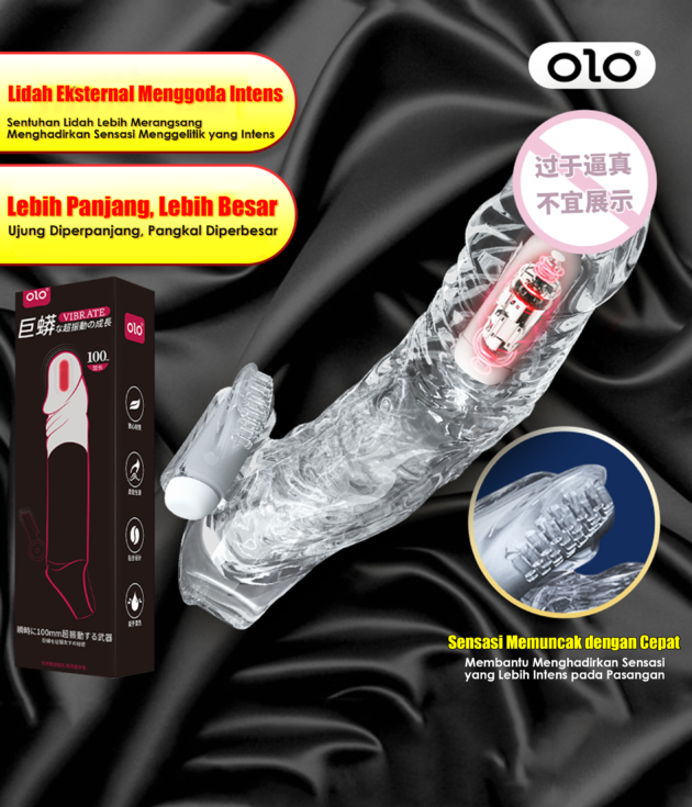 Dual Vibration Sleeve Transparan Model Python / 巨蟒双震动套透明