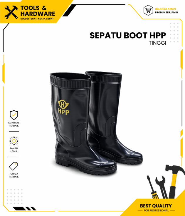 Sepatu Boot Hitam Tinggi HPP
