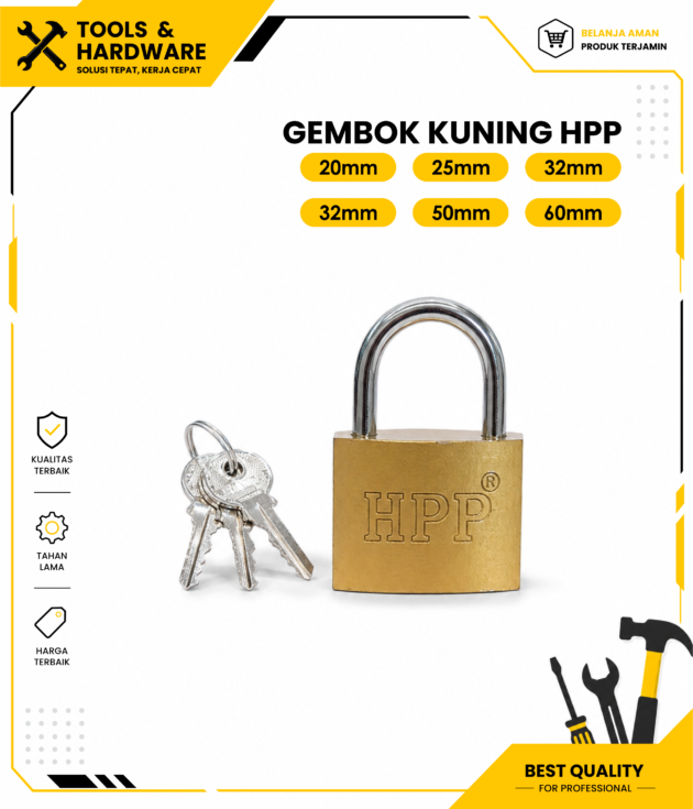 Gembok Kuning 20mm 25mm 32mm HPP