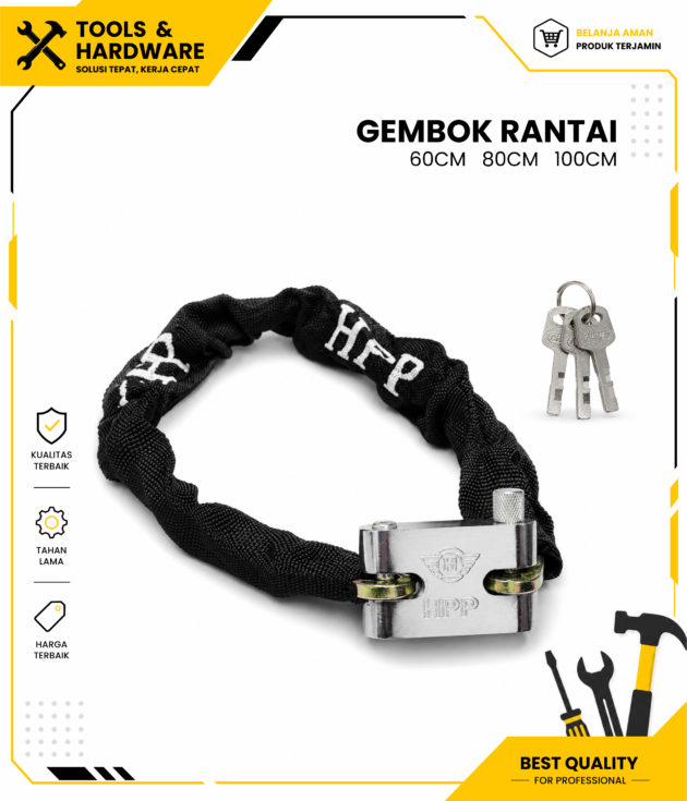 Gembok Rantai Lapis Kain 60 / 80 / 100CM