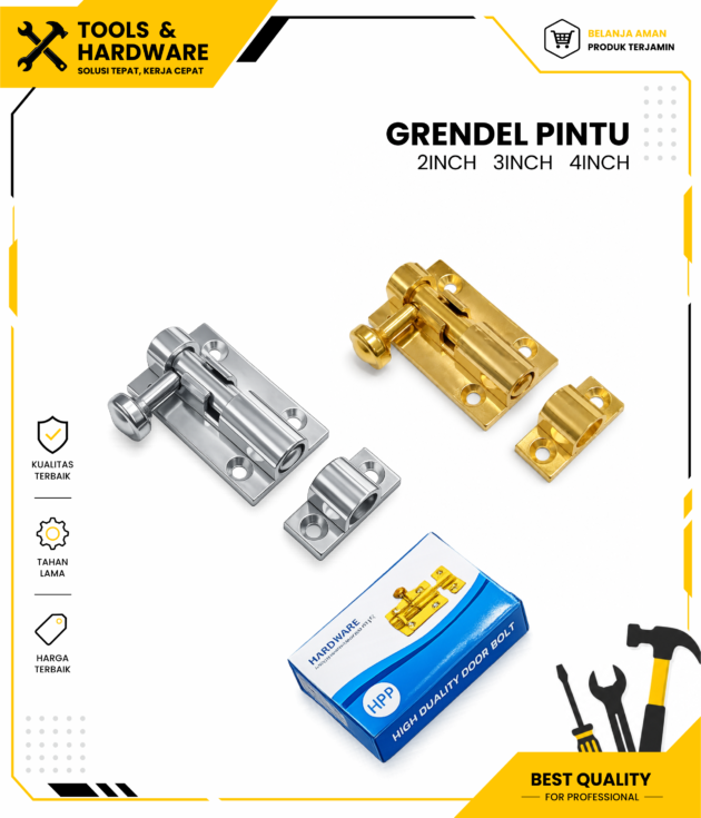 Grendel / Selot Pintu Jendela 2 Inch / 3 Inch / 4 Inch HPP