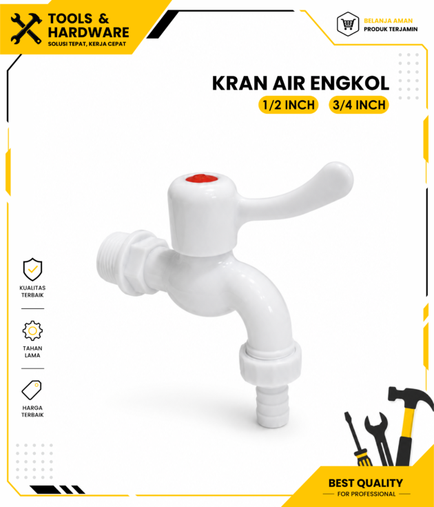 Kran Air Tembok Handle Engkol 1/2 Inch 3/4 Inch HPP