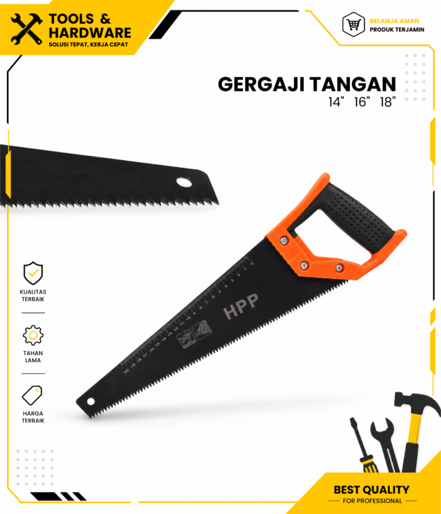 Gergaji Tangan / Gergaji Kayu Manual 14 Inch 16 Inch 18 Inch HPP